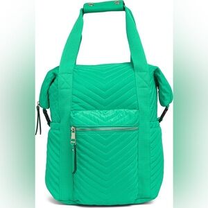 NWT Madden Girl Green Quilted Nylon Backpack